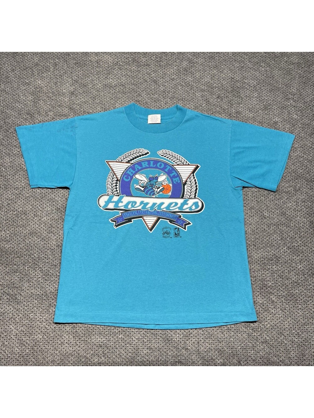 Vintage 1990S Charlotte Hornets Basketball T-Shirt Large Rare Men’s Teal